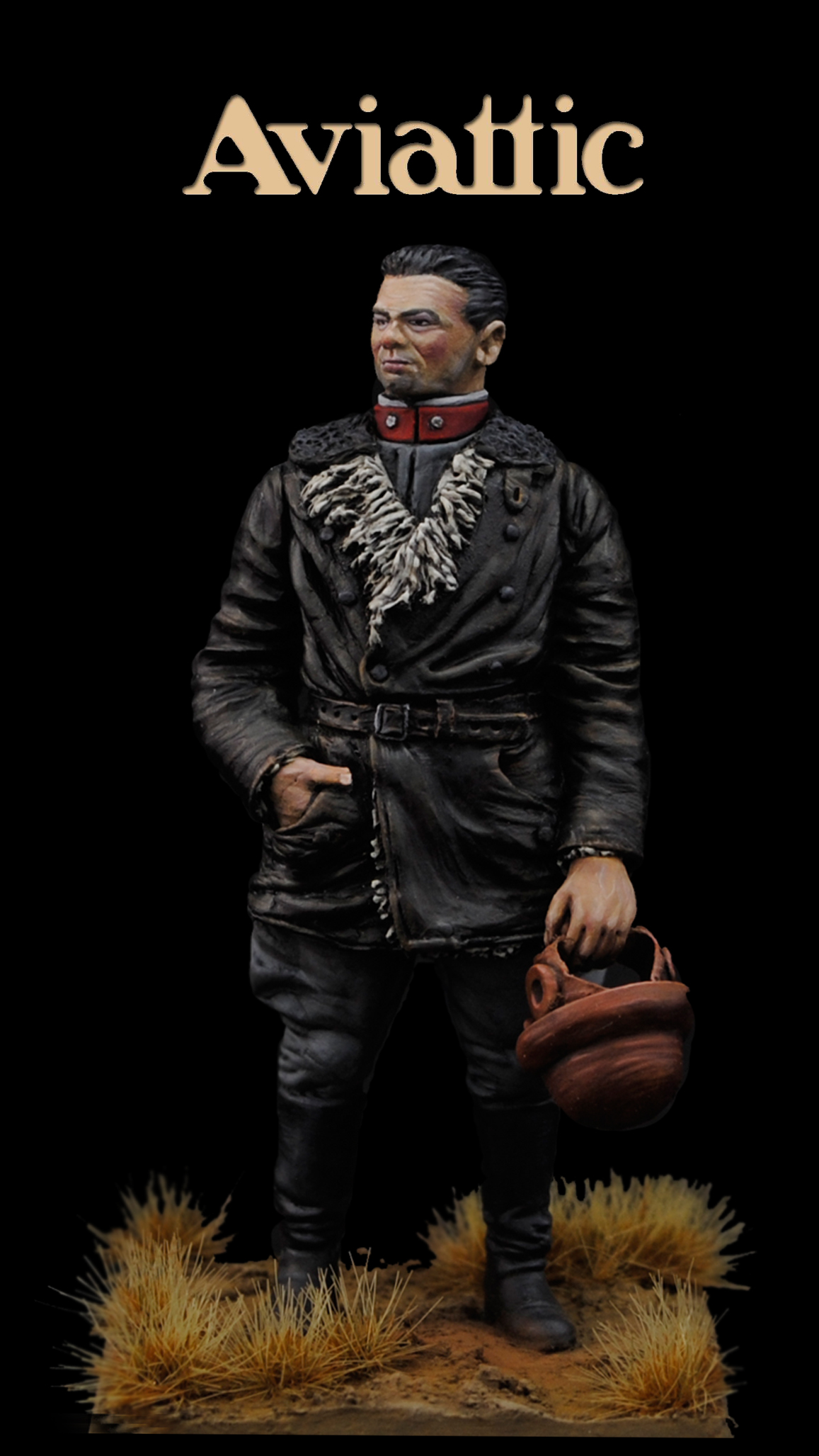 Aviattic Models 1/32 GERMAN WWI STANDING PILOT with HANDS ON HIPS Resin Figure